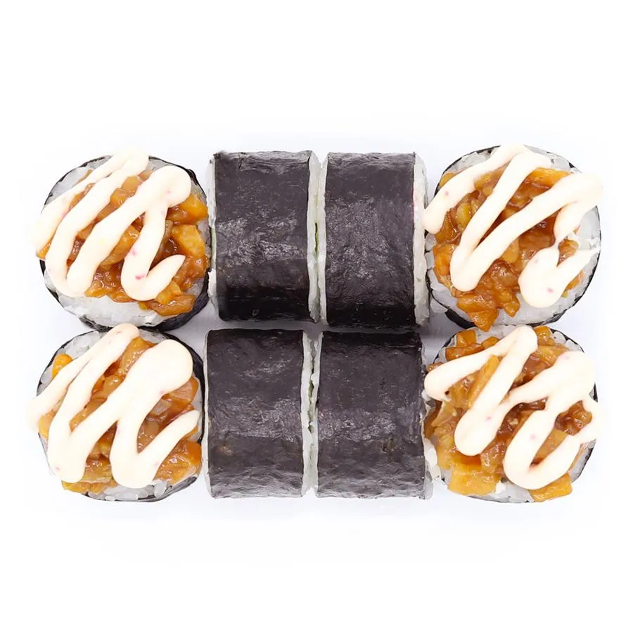 Ролл с тартаром и соусом Тобико-Юдзу