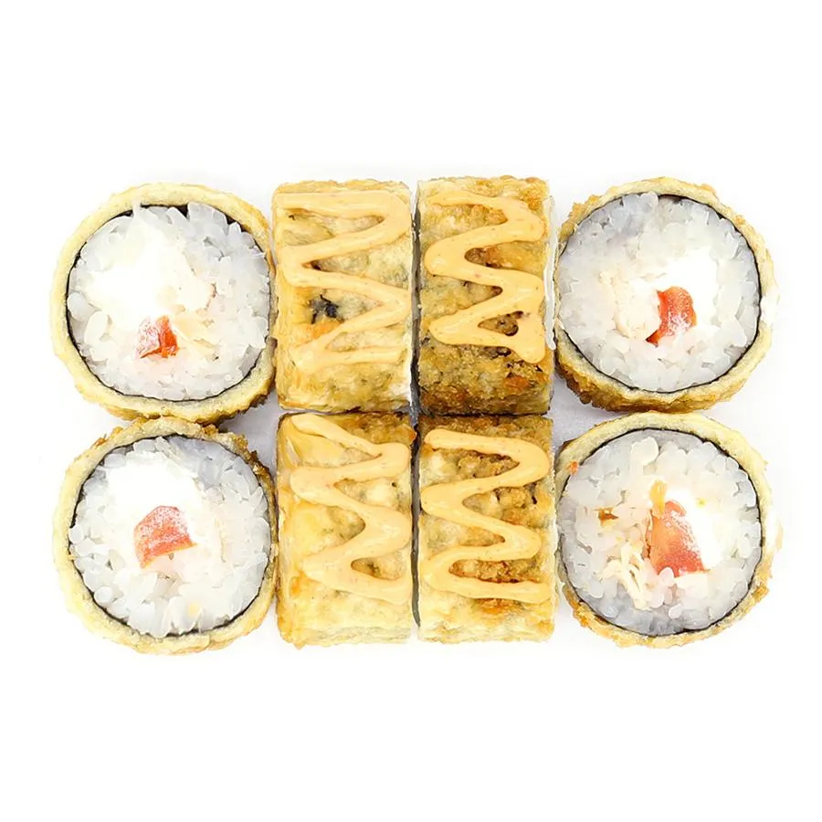 Темпурный ролл с курицей и томатом