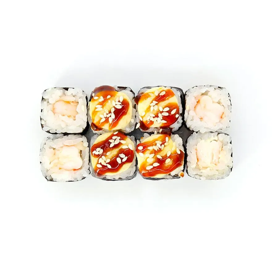 Запеченный мини ролл с креветкой