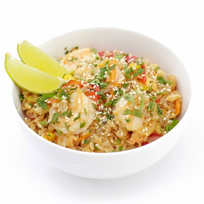 Wok-рис с креветками в соусе Пад Тай